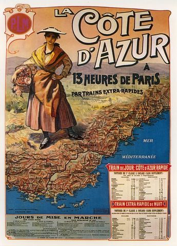 La Côte d'Azur tourisme affiche provence