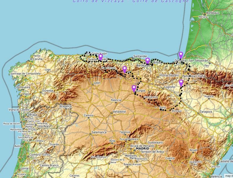 Carte voyage Asturies carte voyage moto Asturies