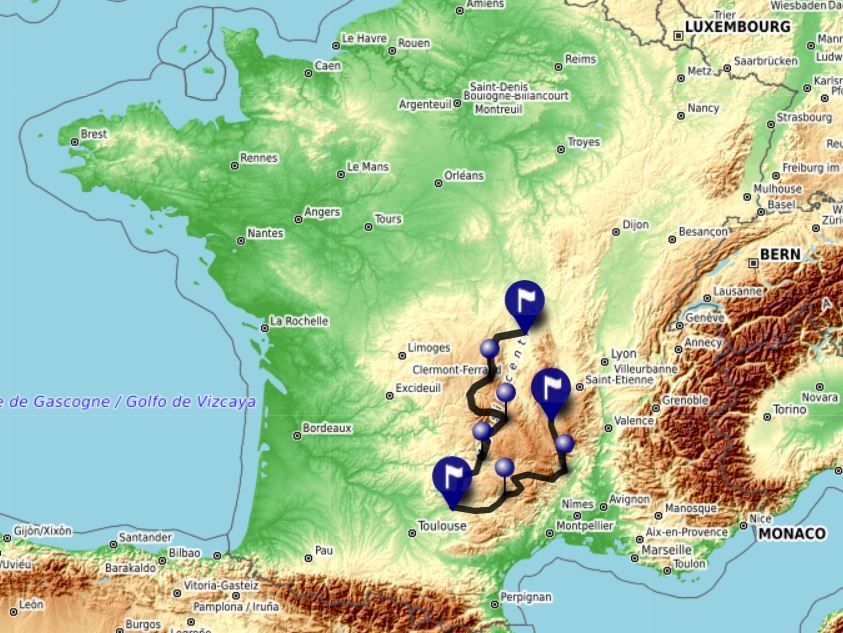 carte circuit auvergne