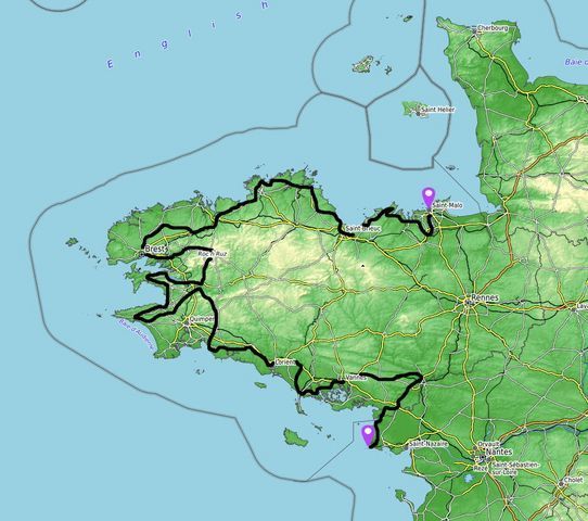 brittany motorcycle tour map