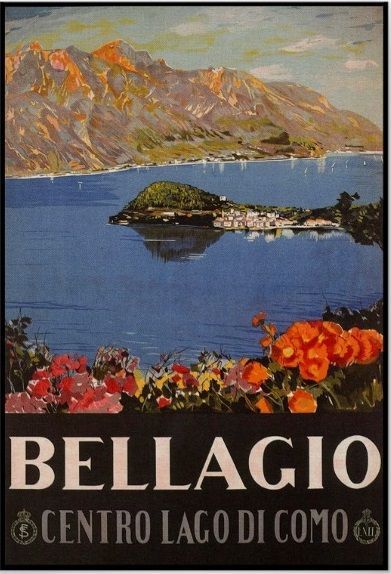 Lake Como vintage poster