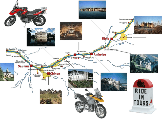 Carte Val de Loire à moto