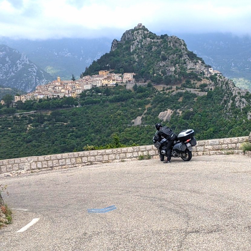 Motorcycle touring through spectacular French Alpine scenery